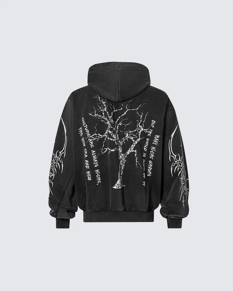 Gothic Print Loose Sports Casual Tracksuit