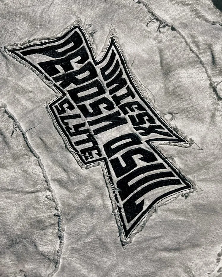 Washed Vintage Embroidered Sports Casual Tracksuit