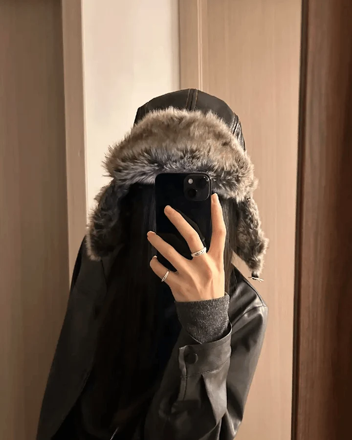 Faux Fur Lined Aviator Ushanka Cap