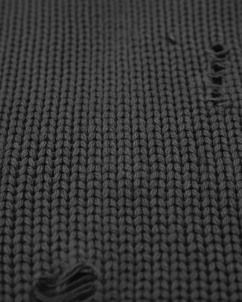 KIIKIO Destroyed Knitted Sweater Plush Coat