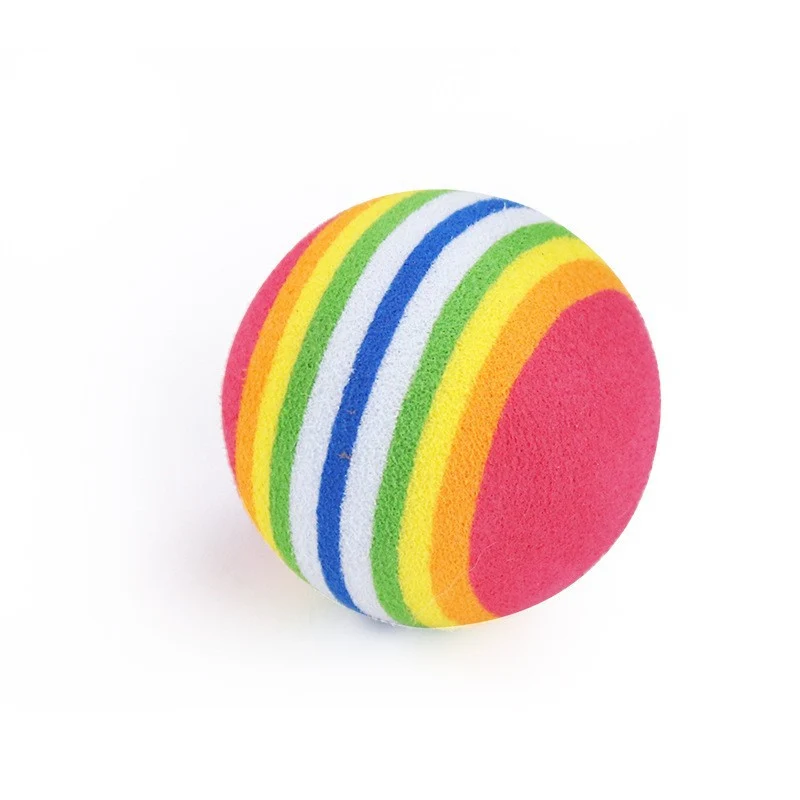 Katzenspielzeug Ball Hüpf In Regenbogenfarben, EVA Schwimmt, Geeignet Zum Spielen & Jagen Im Innenbereich (1 Stück)