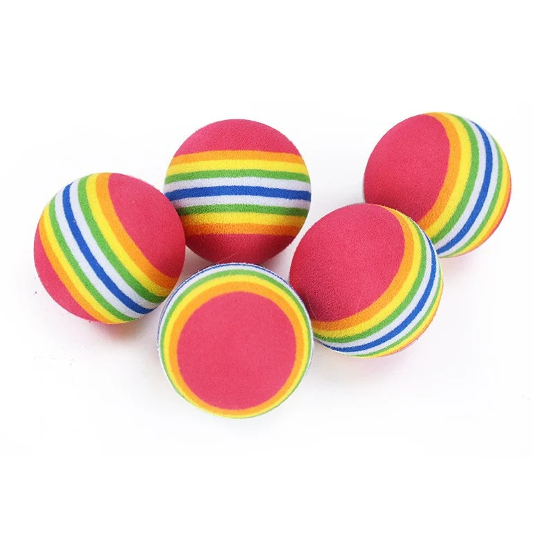 Katzenspielzeug Ball Hüpf In Regenbogenfarben, EVA Schwimmt, Geeignet Zum Spielen & Jagen Im Innenbereich (1 Stück)