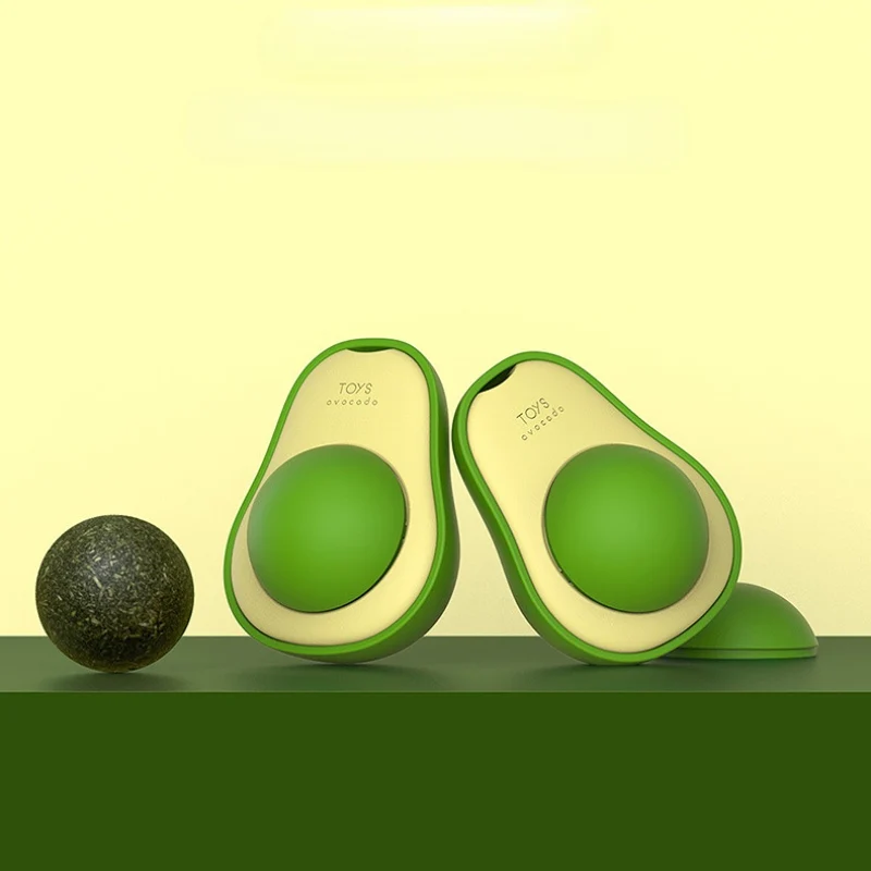 Catnip Toys, Avocado, Wiederholte Verwendung Leckbälle, Indoor-Spielzeug, Selbstunterhaltung und Entspannung