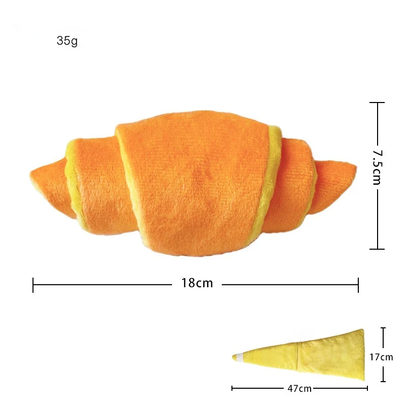 Katzen Puzzle Croissant Plüsch Soundpapier Aussprache, kann Futter verstecken, langsame Futterinteraktion (1 Stück)