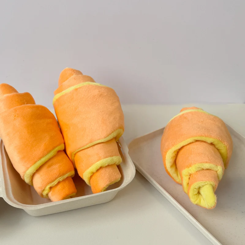 Katzen Puzzle Croissant Plüsch Soundpapier Aussprache, kann Futter verstecken, langsame Futterinteraktion (1 Stück)
