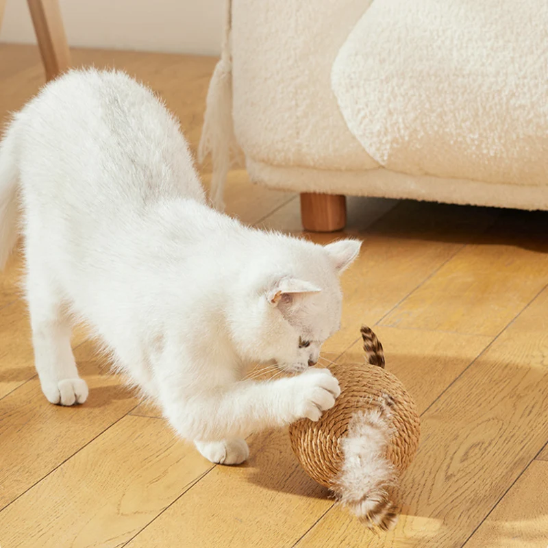 Kratzkugel Katze Sisalball Sound übergroße Selbstunterhaltung zur Linderung von Langeweile und Backenzähnen