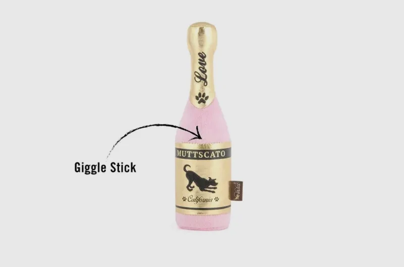 Hundespielzeug Sektflasche sprudelnd