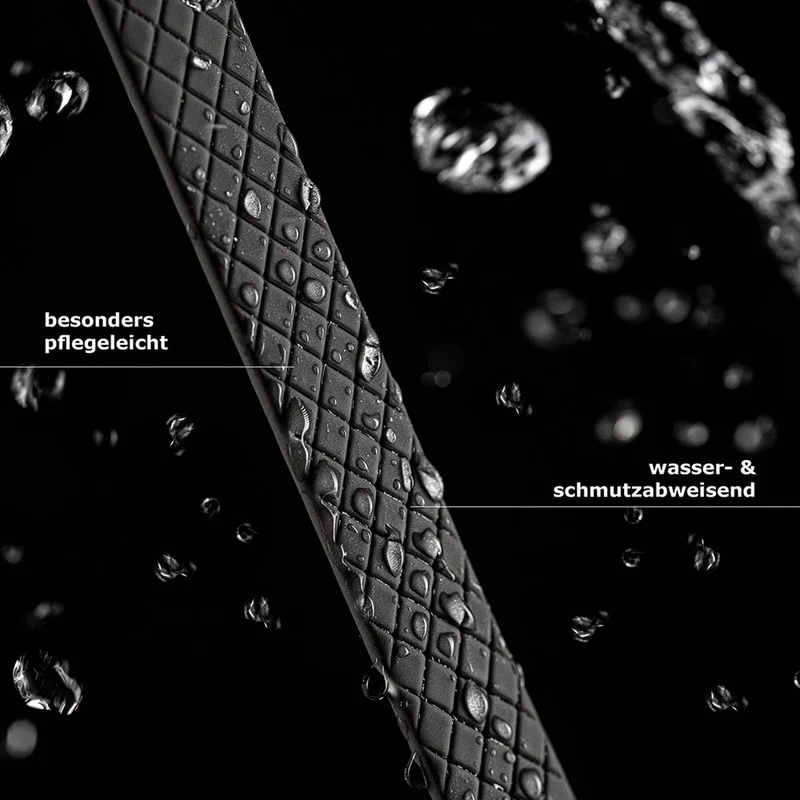 Schleppleine wasserfest schwarz mit Handschlaufe, PVC