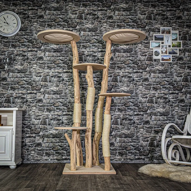 Naturkratzbaum 3979 Kratzbaum Natur Holz Design 175 cm hoch Katzenbaum