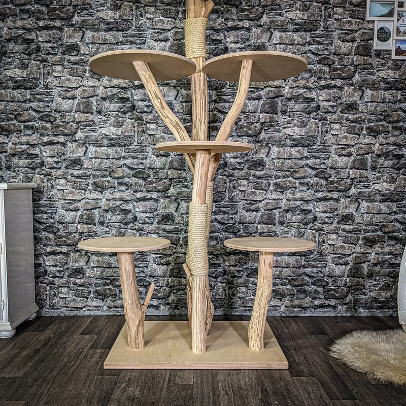 Naturkratzbaum 3977 Kratzbaum Natur Holz Design 173 cm hoch Katzenbaum