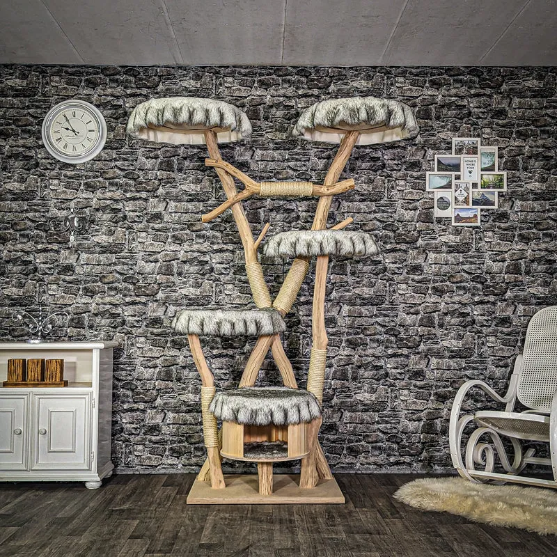 Naturkratzbaum 3971 Kratzbaum Natur Holz Design 205 cm hoch Katzenbaum