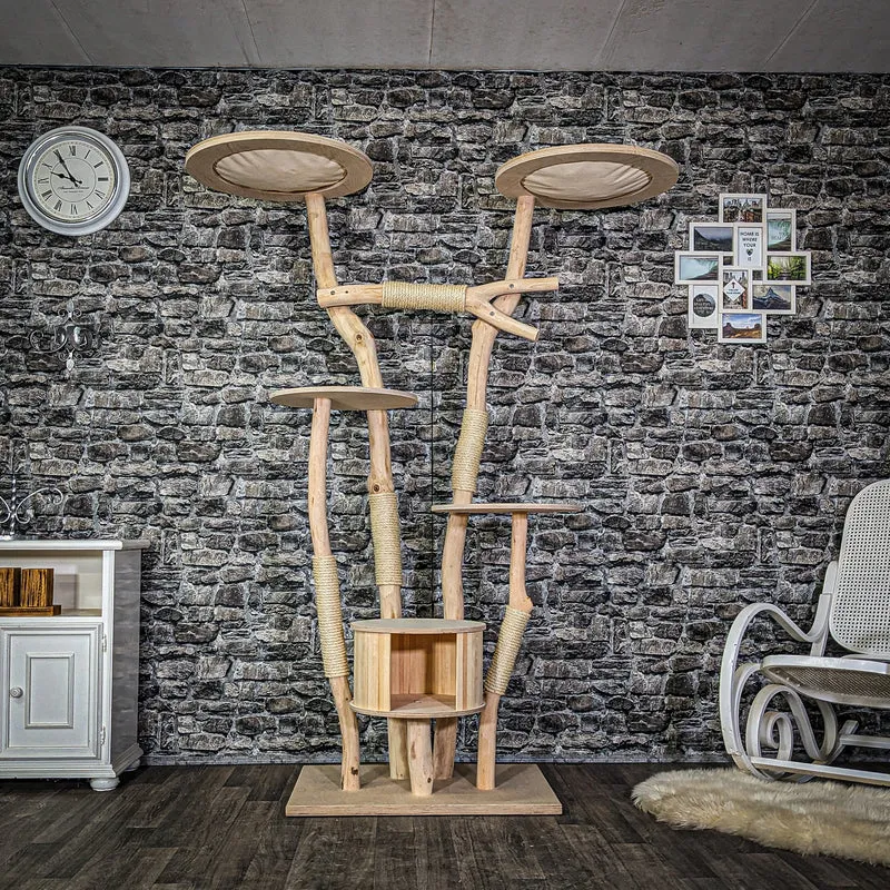 Naturkratzbaum 3962 Kratzbaum Natur Holz Design 195 cm hoch Katzenbaum