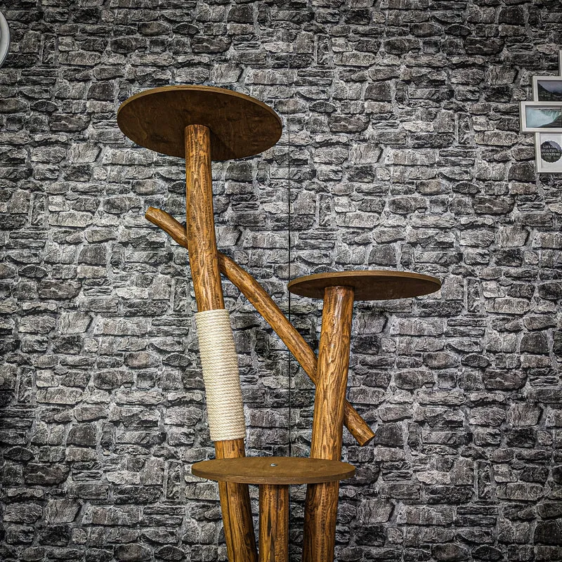 Naturkratzbaum 3959 Kratzbaum Natur Holz Design 155 cm hoch Katzenbaum