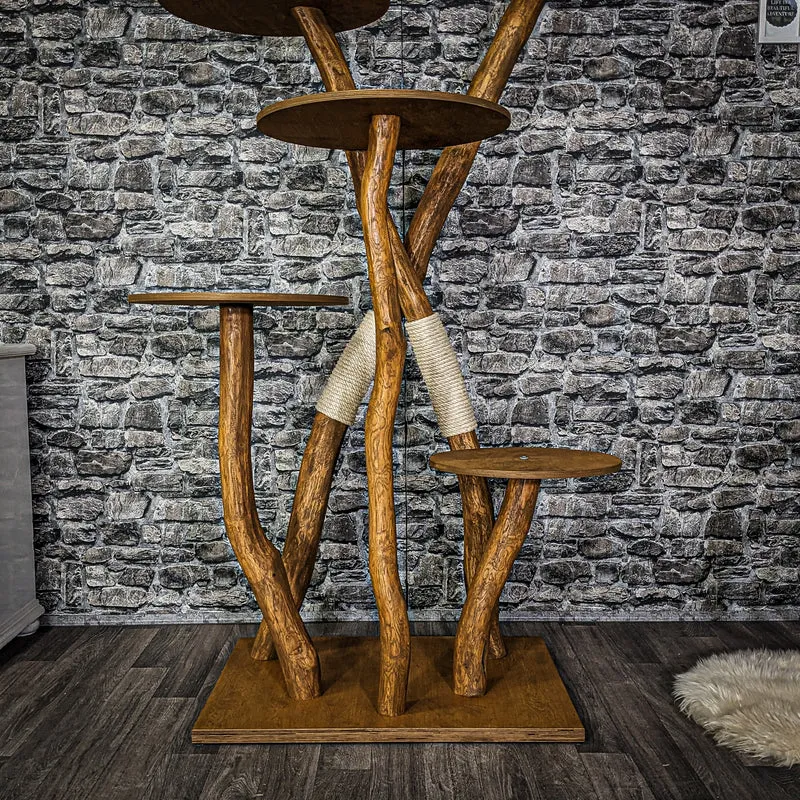 Outdoor Naturkratzbaum 3958 Kratzbaum Natur Holz Design 180 cm hoch Katzenbaum