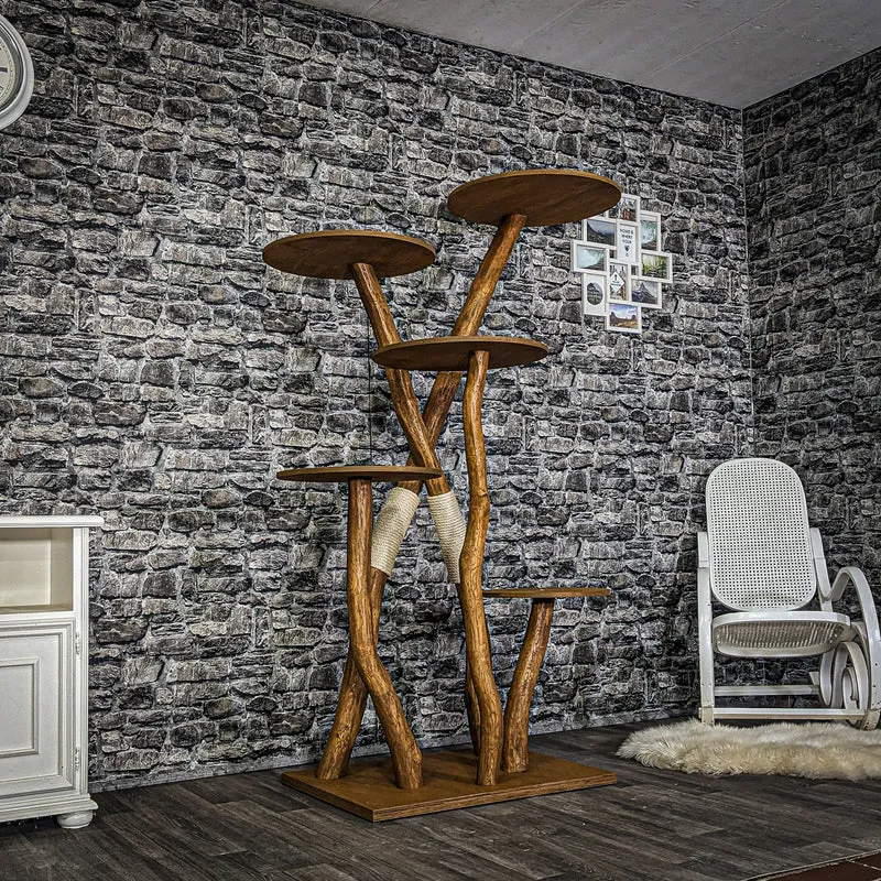 Outdoor Naturkratzbaum 3958 Kratzbaum Natur Holz Design 180 cm hoch Katzenbaum