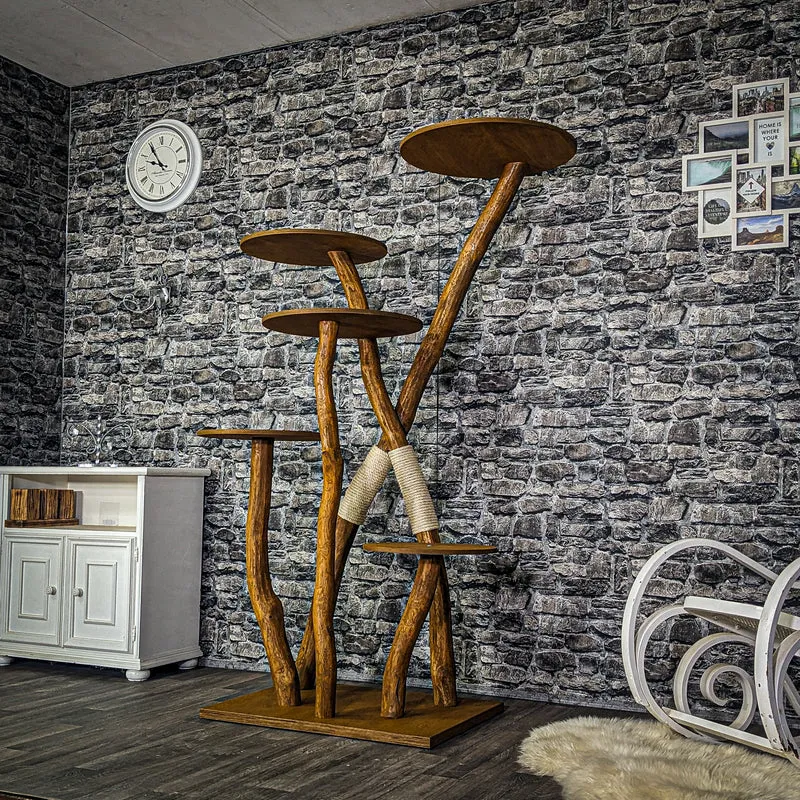 Outdoor Naturkratzbaum 3958 Kratzbaum Natur Holz Design 180 cm hoch Katzenbaum