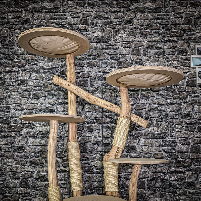 Naturkratzbaum 3963 Kratzbaum Natur Holz Design 175 cm hoch Katzenbaum