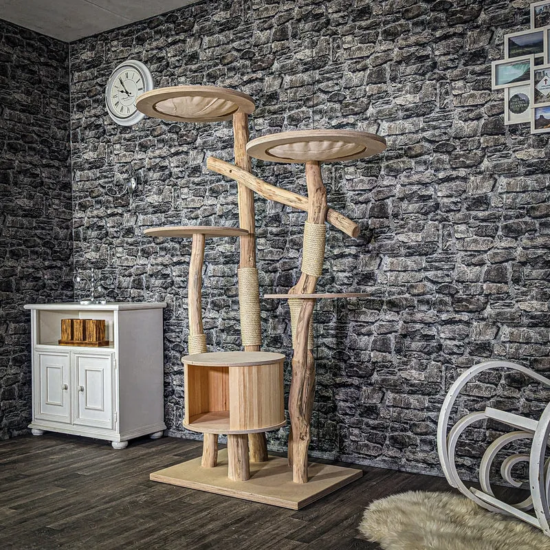 Naturkratzbaum 3963 Kratzbaum Natur Holz Design 175 cm hoch Katzenbaum