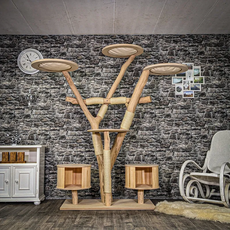 Naturkratzbaum 3957 Kratzbaum Natur Holz Design 210 cm hoch Katzenbaum
