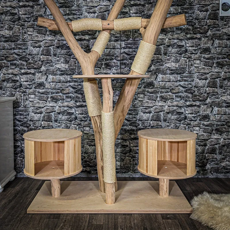 Naturkratzbaum 3957 Kratzbaum Natur Holz Design 210 cm hoch Katzenbaum