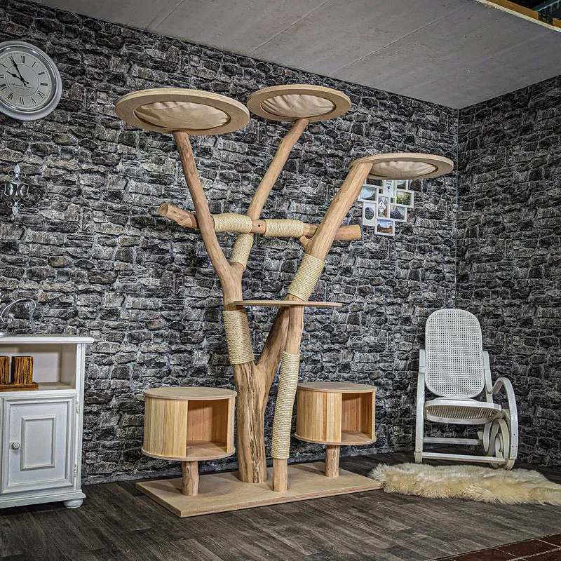 Naturkratzbaum 3957 Kratzbaum Natur Holz Design 210 cm hoch Katzenbaum