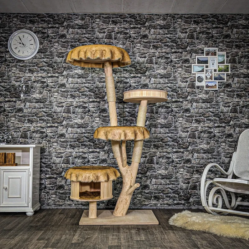 Naturkratzbaum 3956 Kratzbaum Natur Holz Design 175 cm hoch Katzenbaum