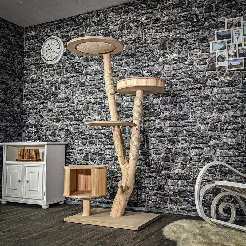 Naturkratzbaum 3956 Kratzbaum Natur Holz Design 175 cm hoch Katzenbaum