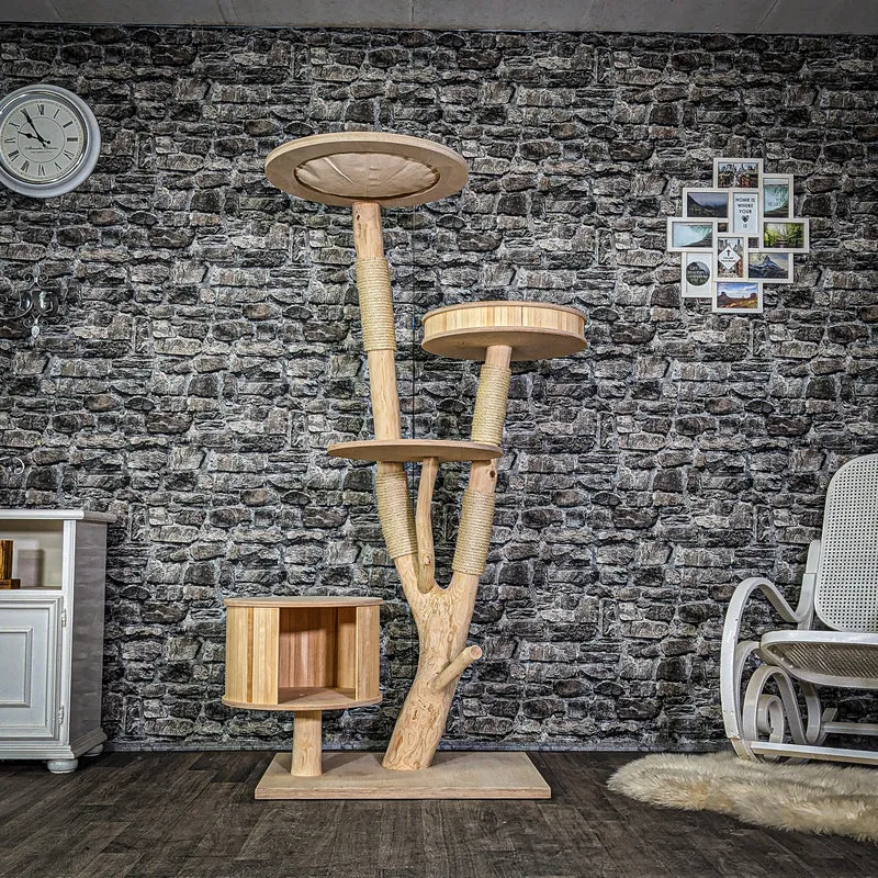 Naturkratzbaum 3956 Kratzbaum Natur Holz Design 175 cm hoch Katzenbaum