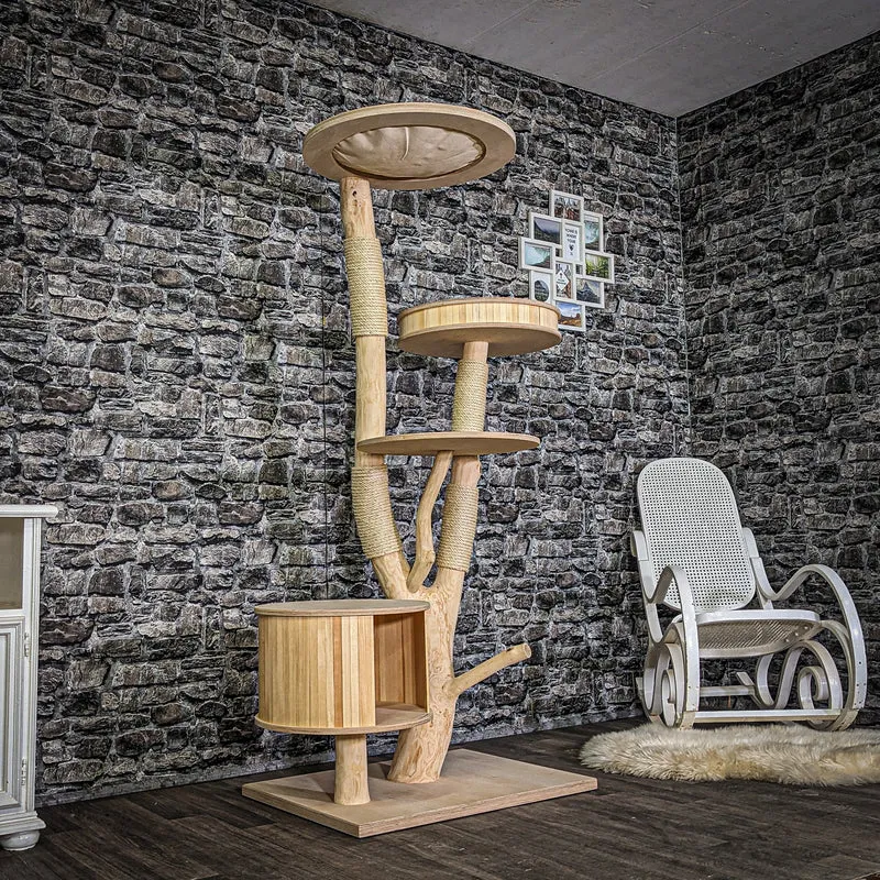 Naturkratzbaum 3956 Kratzbaum Natur Holz Design 175 cm hoch Katzenbaum