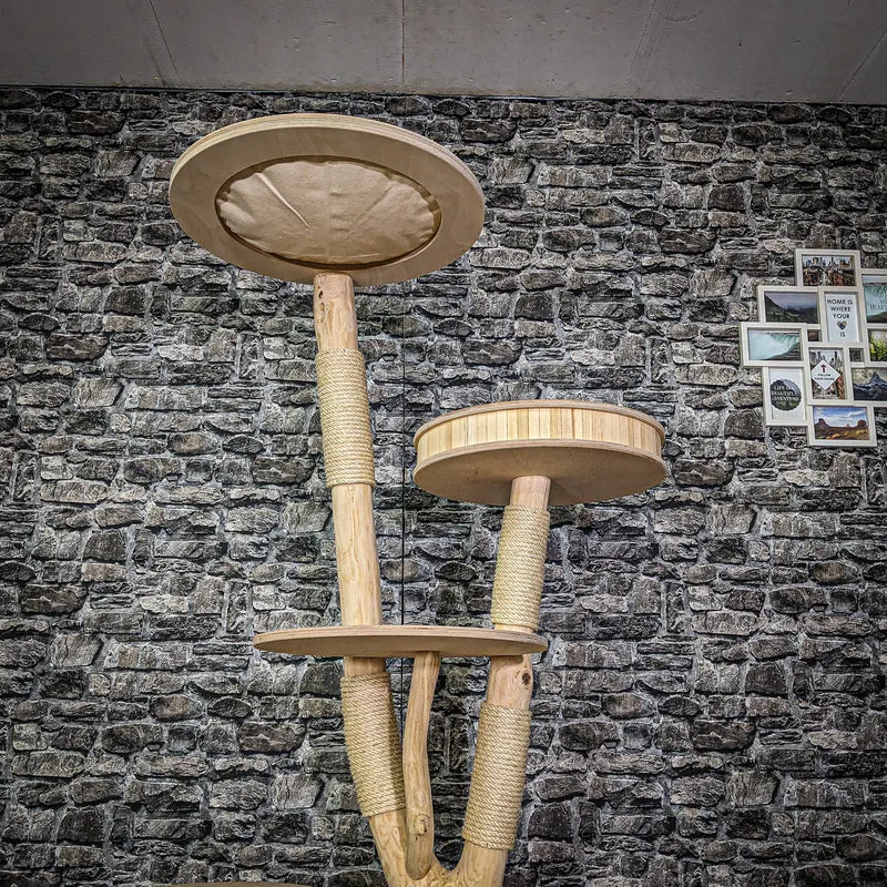 Naturkratzbaum 3956 Kratzbaum Natur Holz Design 175 cm hoch Katzenbaum