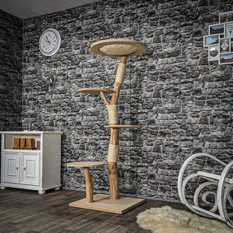 Naturkratzbaum 3954 Kratzbaum Natur Holz Design 165 cm hoch Katzenbaum