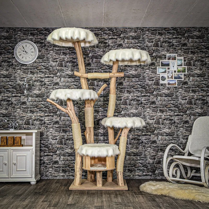 Naturkratzbaum 3952 Kratzbaum Natur Holz Design 215 cm hoch Katzenbaum