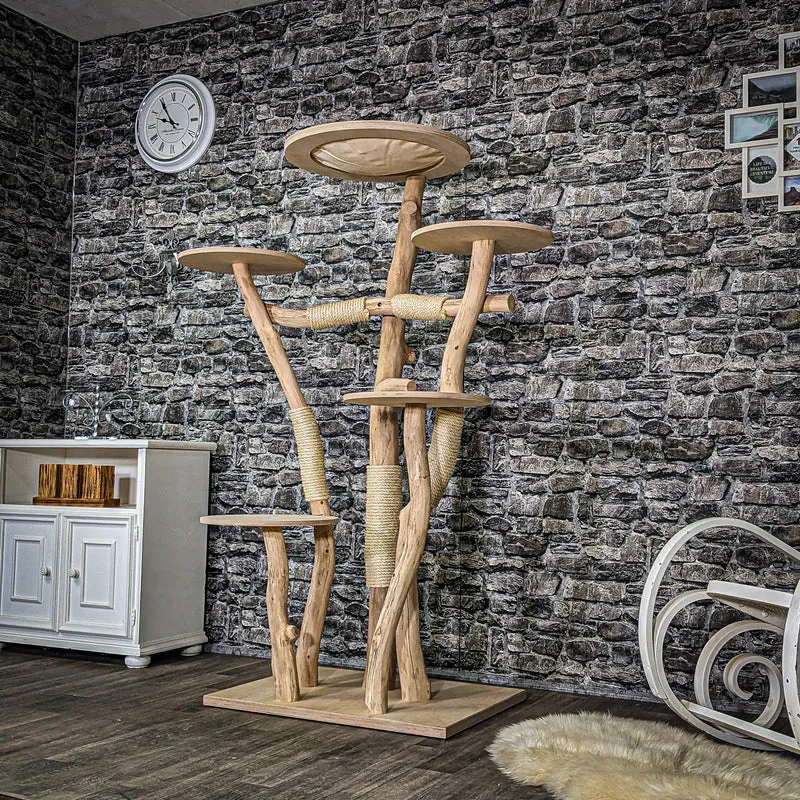 Naturkratzbaum 3948 Kratzbaum Natur Holz Design 170 cm hoch Katzenbaum
