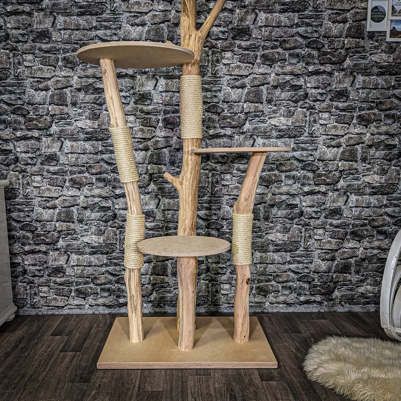 Naturkratzbaum 3946 Kratzbaum Natur Holz Design 175 cm hoch Katzenbaum