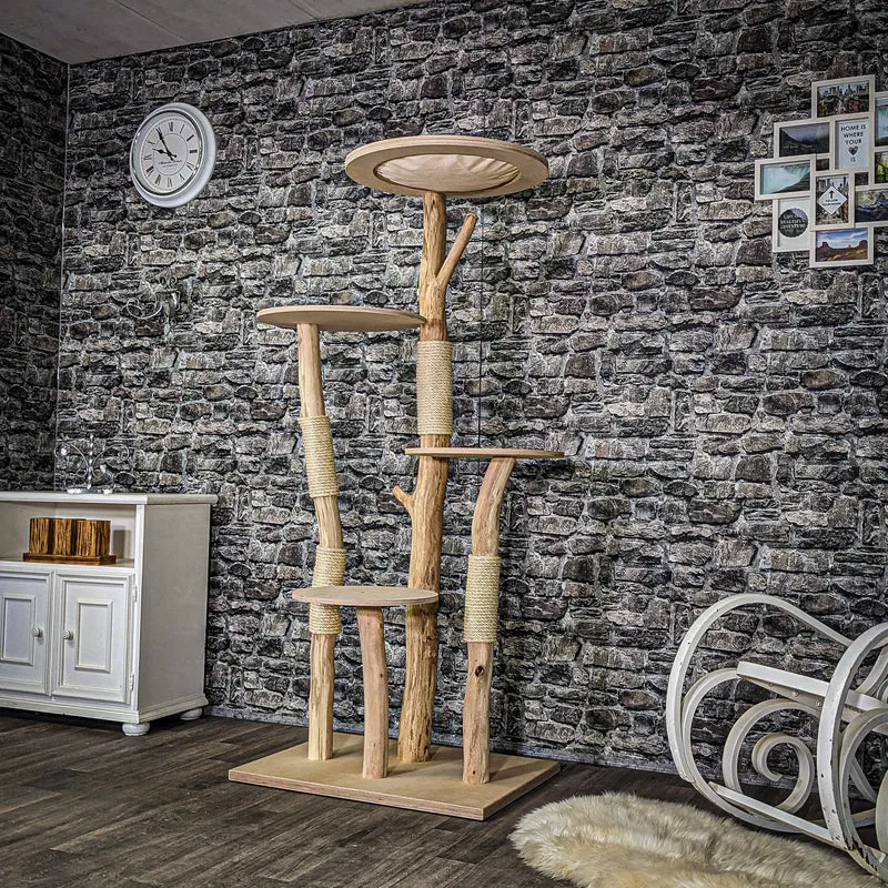 Naturkratzbaum 3946 Kratzbaum Natur Holz Design 175 cm hoch Katzenbaum