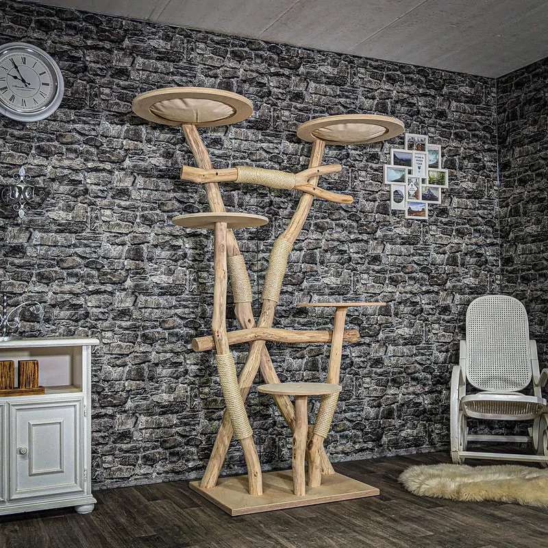 Naturkratzbaum 3945 Kratzbaum Natur Holz Design 190 cm hoch Katzenbaum