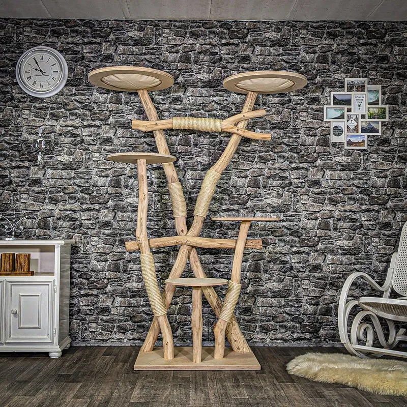 Naturkratzbaum 3945 Kratzbaum Natur Holz Design 190 cm hoch Katzenbaum