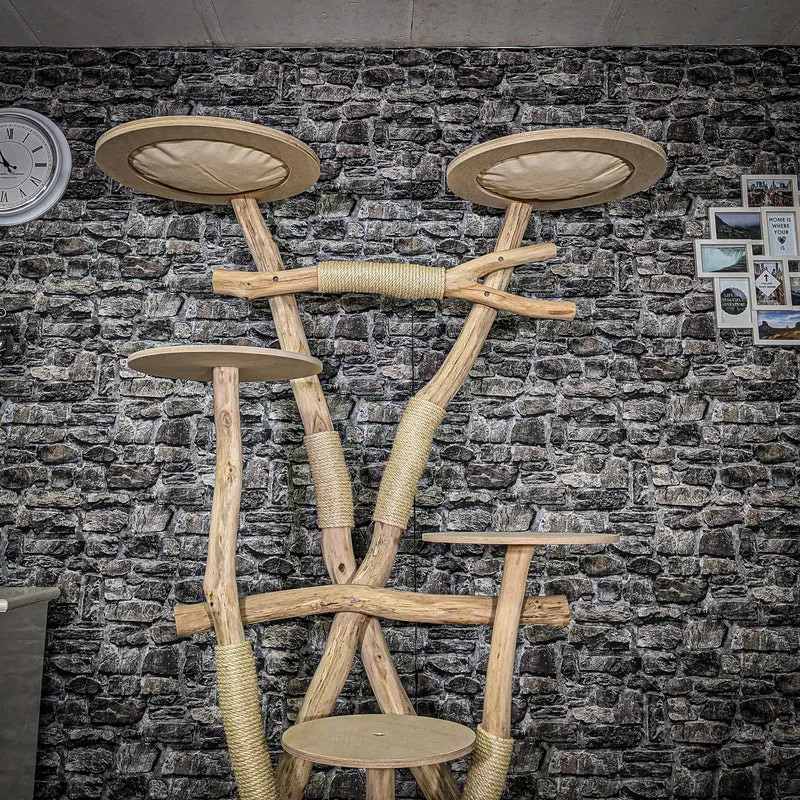 Naturkratzbaum 3945 Kratzbaum Natur Holz Design 190 cm hoch Katzenbaum