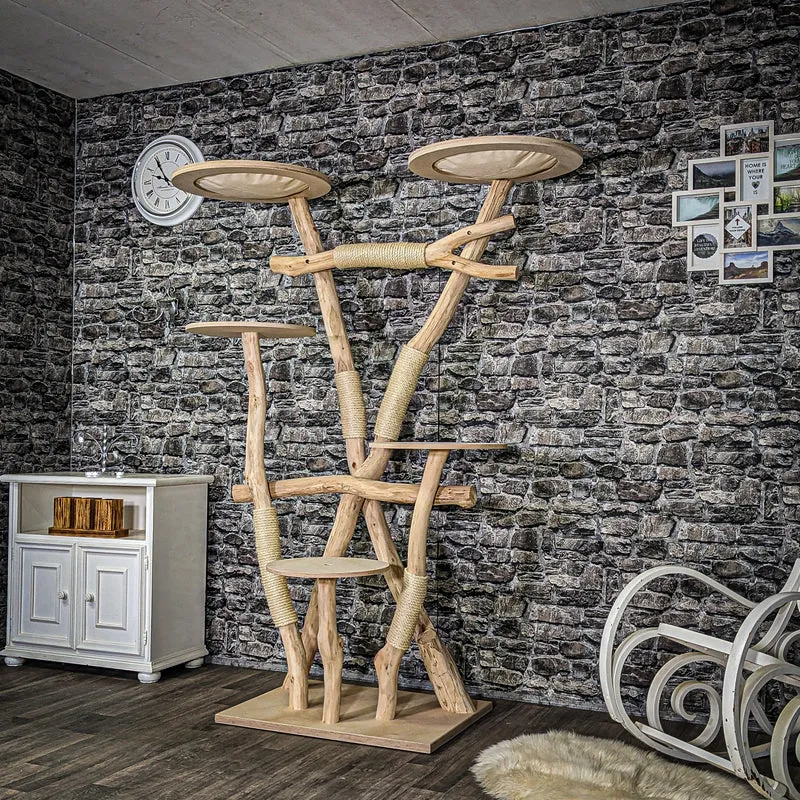 Naturkratzbaum 3945 Kratzbaum Natur Holz Design 190 cm hoch Katzenbaum