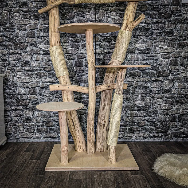 Naturkratzbaum 3944 Kratzbaum Natur Holz Design 175 cm hoch Katzenbaum