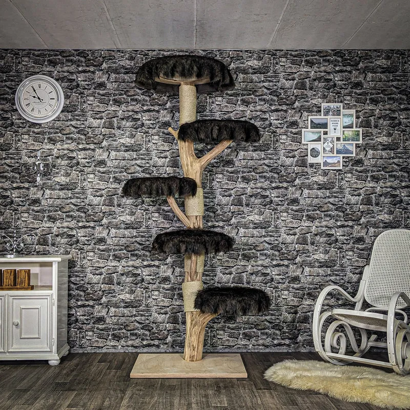 Naturkratzbaum 3943 Kratzbaum Natur Holz Design 210 cm hoch Katzenbaum