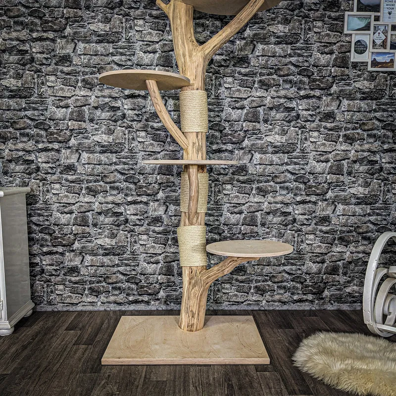 Naturkratzbaum 3943 Kratzbaum Natur Holz Design 210 cm hoch Katzenbaum