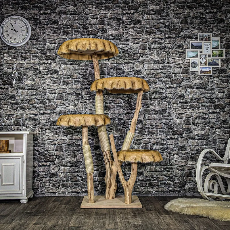 Naturkratzbaum 3942 Kratzbaum Natur Holz Design 175 cm hoch Katzenbaum