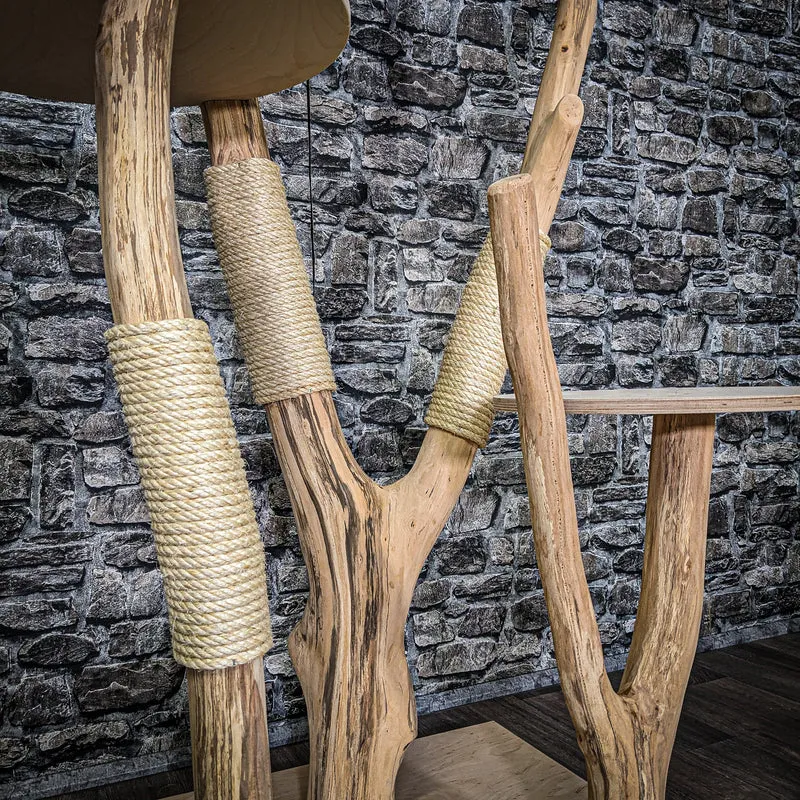 Naturkratzbaum 3942 Kratzbaum Natur Holz Design 175 cm hoch Katzenbaum