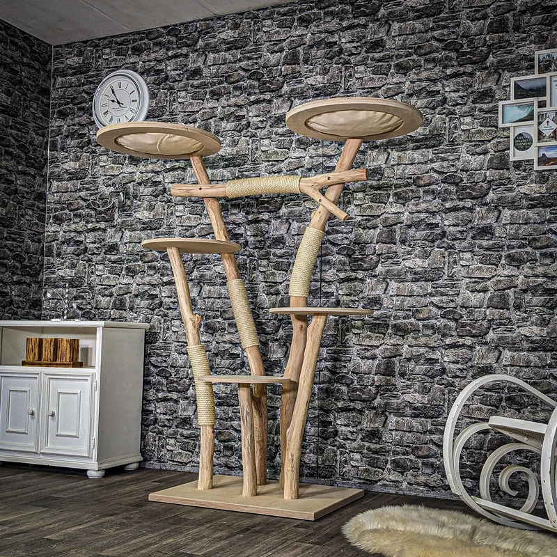 Naturkratzbaum 3941 Kratzbaum Natur Holz Design 165 cm hoch Katzenbaum