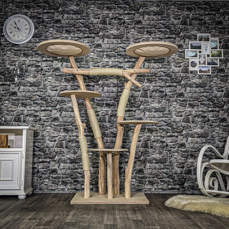 Naturkratzbaum 3941 Kratzbaum Natur Holz Design 165 cm hoch Katzenbaum