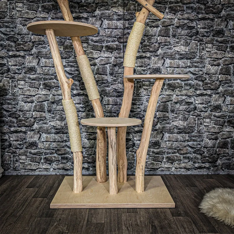 Naturkratzbaum 3941 Kratzbaum Natur Holz Design 165 cm hoch Katzenbaum
