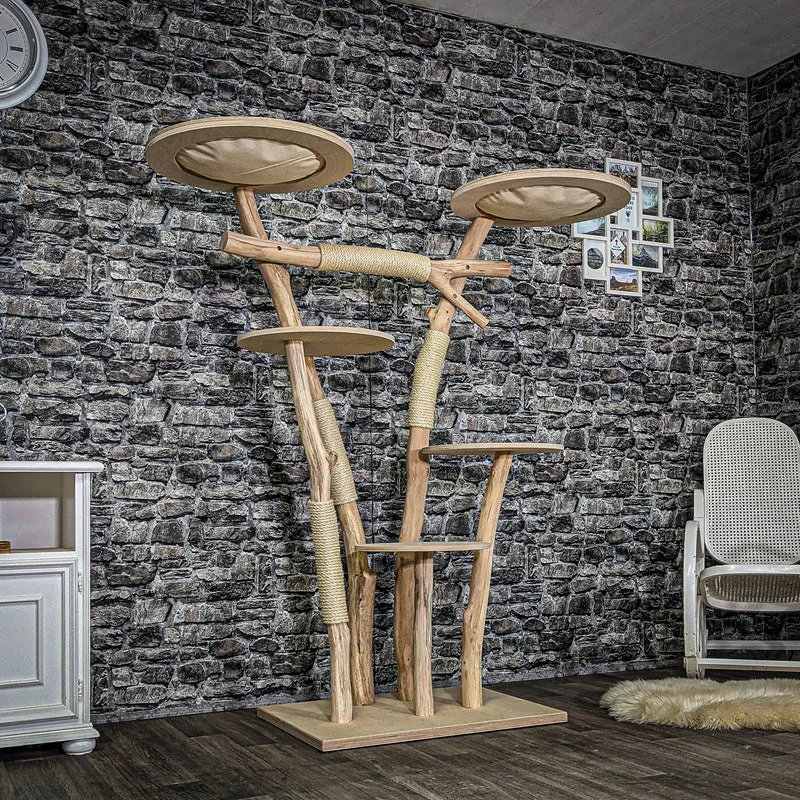Naturkratzbaum 3941 Kratzbaum Natur Holz Design 165 cm hoch Katzenbaum