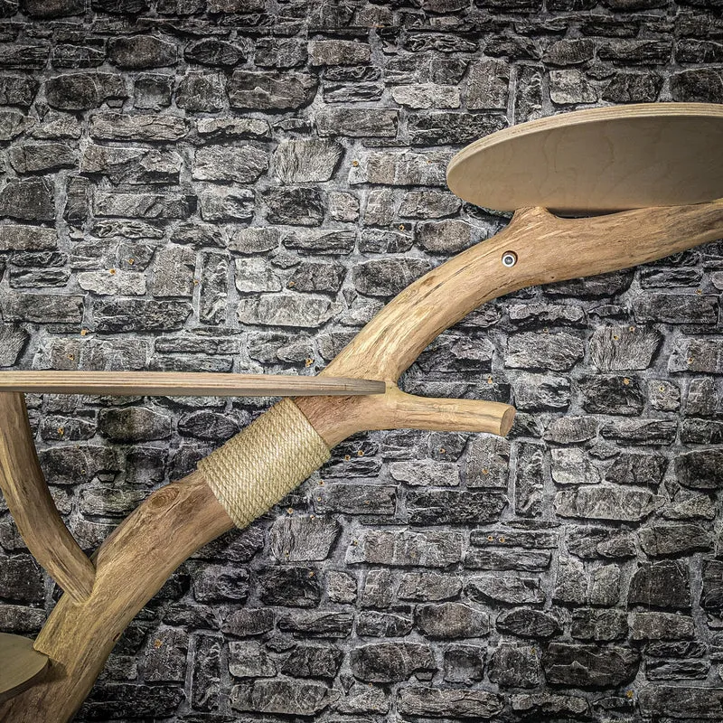 RESERVIERT - Wandkratzbaum 3940 Naturkratzbaum 205 cm lang Kratzbaum Natur Holz Design