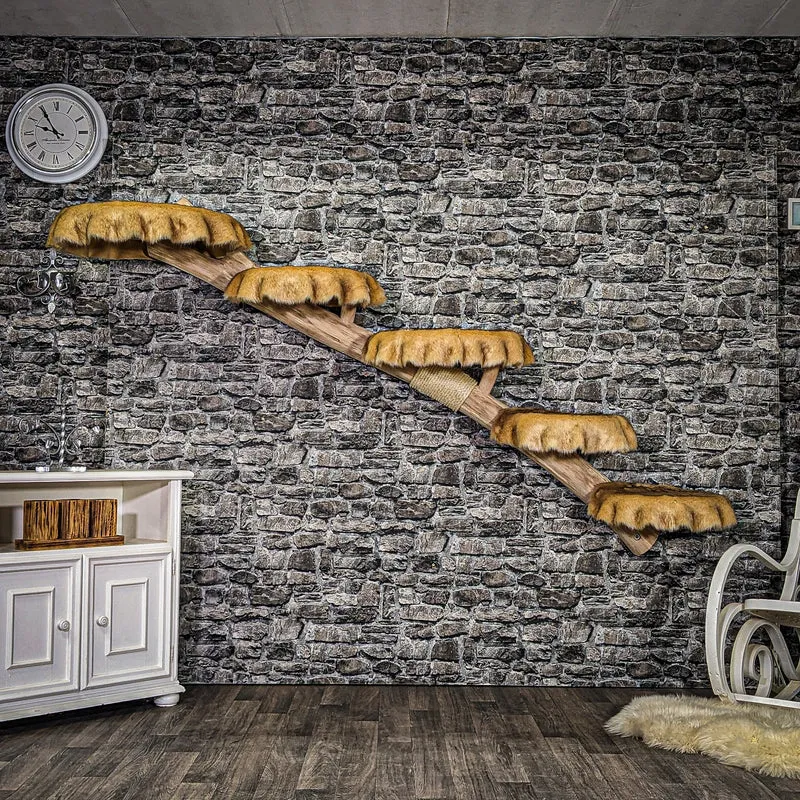 RESERVIERT - Wandkratzbaum 3939 Naturkratzbaum 225 cm lang Kratzbaum Natur Holz Design